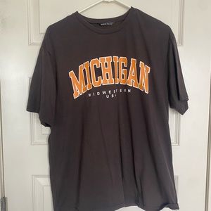 brown and orange shein state tee